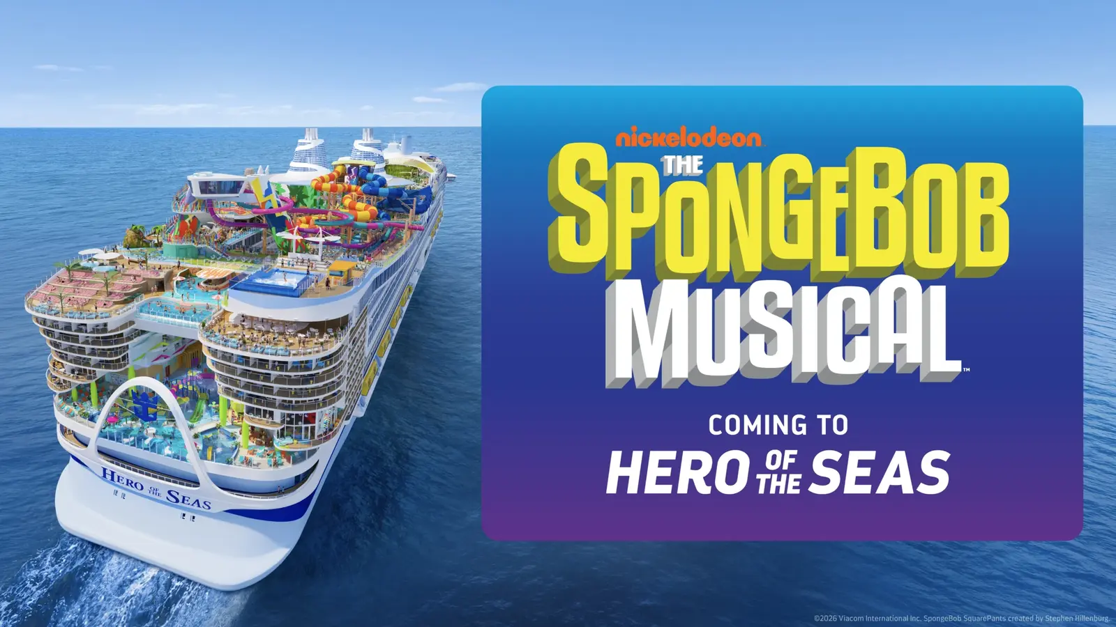 The SpongeBob Musical va avea prima reprezentare la mare pe Hero of the Seas